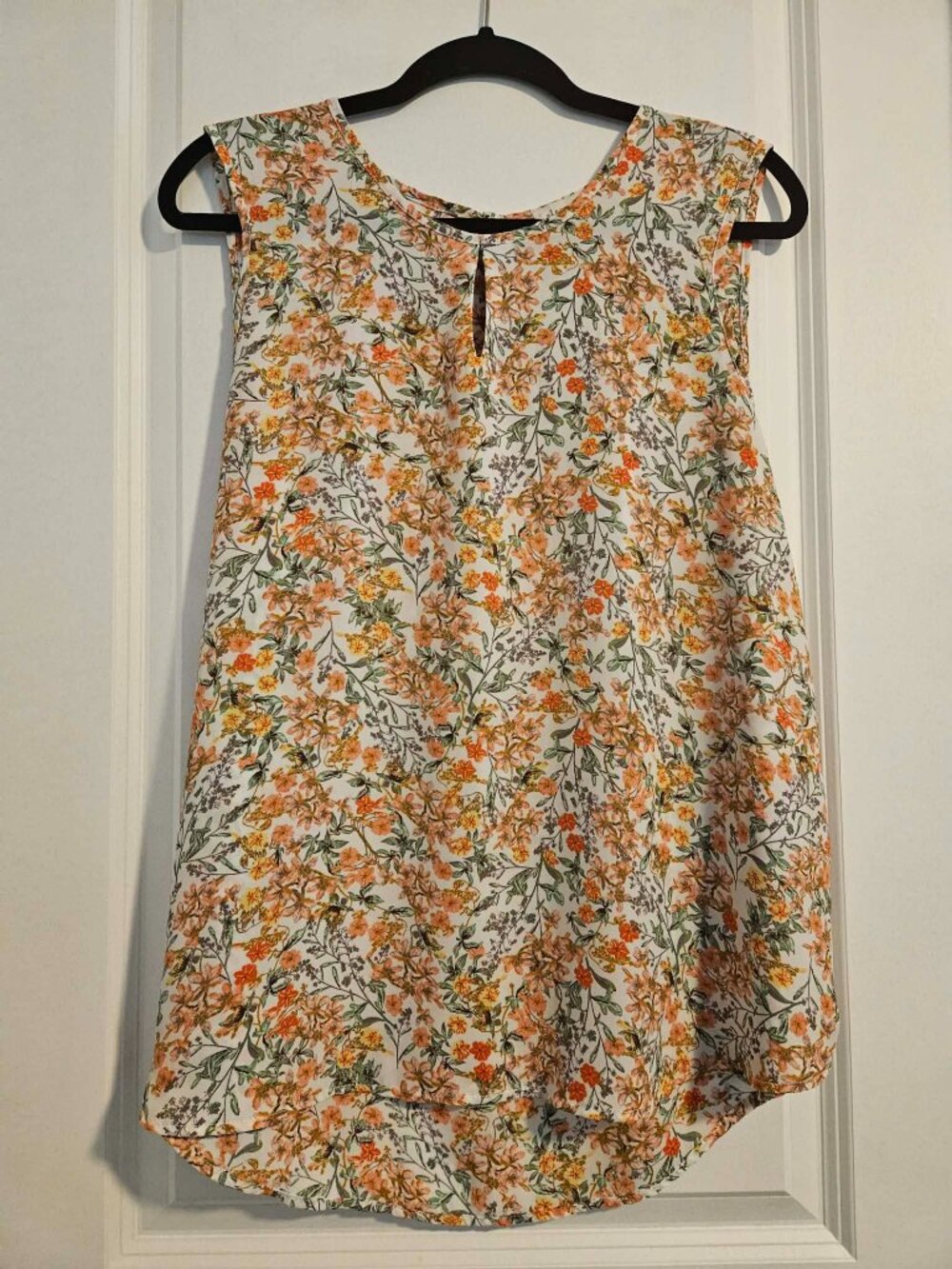 Alex & Lili Floral Sleeveless Blouse XL Lightweight Boho Top